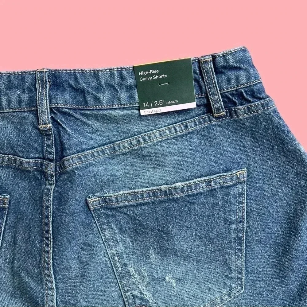 Women’s Wild Fable Size 14 Denim High-Rise Curvy Shorts New NWT